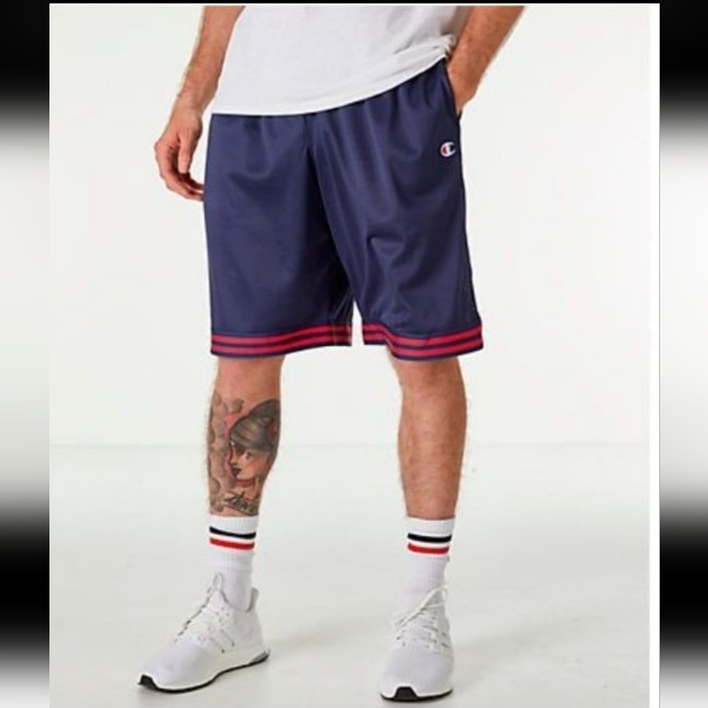 New Vintage Champion Men's Life Blue/Red Basketball Shorts Small